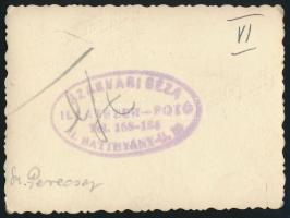 cca 1940 Szilágyperecsen, országzászló, fotó, hátulján feliratozva, pecséttel jelzett (Szakvári Géza...