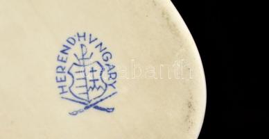 Herendi porcelán virágmintás cipő, kézzel festett, hibátlan, jelzett, 10x5x4 cm