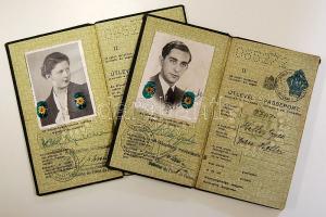 1938 2 db magyar útlevél izraelita házaspár részére /1938 2 passports for jewish Hungarian couple