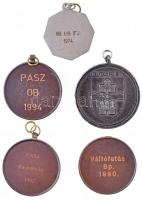 5db-os vegyes modern sportérem tétel, közte 1990. "Váltófutás Bp" Br sportérem fül nélkül,...