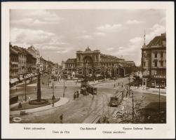 cca 1900 Budapest, a Keleti pályaudvar, villamos, Csiky Fotó, feliratozva, 15×19 cm