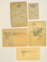 cca 1880-1900 Kassai fotótörténeti lelet 5 db kassai fényképészektől származó fotó