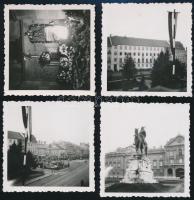 1939 Kassa, országzászló és városi életképek, 15 db fotó, különböző méretben