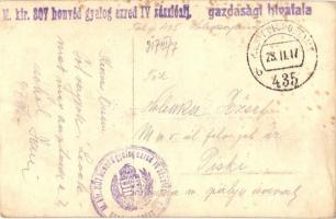 1917 Holecska János a M. kir. 307. honvéd gyalogezred IV. zászlóalj őrmestere. "gazdasági hivat...