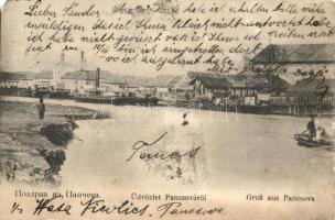 Pancsova, Pancevo; kikötő a Temesen / port view on the river (EM)