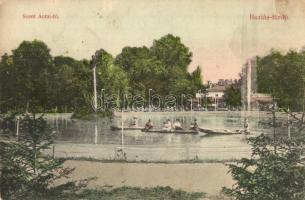 Buziás-fürdő, Szent Antal tó, csónakázók / lake, boats