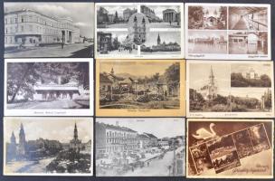 115 db főleg RÉGI magyar városképes lap. vegyes minőség / 115 mostly pre-1945 Hungarian town-view postcards. mixed quality