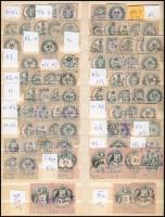 1880-1881 Magyar okmánybélyeg összeállítás fogazat- és típusváltozatok szerint berakólapon