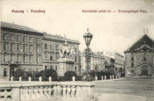 Pozsony, Pressburg, Bratislava; Koronázási emlék tér, Savoy szálló / square, monument, hotel