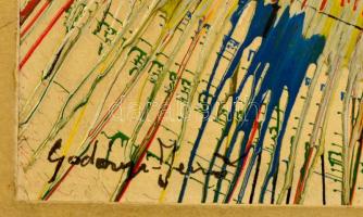 Gadányi jelzéssel: Kompozíció. Akril, karton, keretben, 27×19 cm