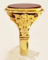 Régi, karneolköves arany pecsétgyűrű. 14K / Vintage 14 c gold ring with carneol gem. 5,44 g, size: 6...