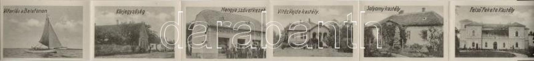 Balatonederics, Római katolikus templom és népiskola. leporellólap, belül: Pátzay György kastély, Sv...