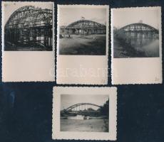 1949 Gibárt, a Hernád-híd építése, 7 db fotó, 6×9 cm