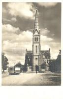 Debrecen, Kossuth utca, Református templom, villamos