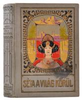 Barátosi Balogh Benedek: Séta a világ körül. Szerk.--. Bp.,(1907),Magyar Kereskedelmi Közlöny, 480 p. Gazdagon illusztrálva, képekkel, térképpel, litho elülső szennylappal. Kiadói, díszes, aranyozott, festett, dombornyomásos egészvászon kötésben, kissé kopott, kissé foltos szecessziós borítóval.