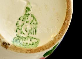 Gránit kancsó, jelzett, kézzel festett, apró kopás nyomokkal, m: 14,5 cm