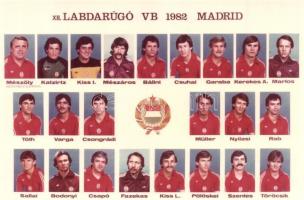 1982 Madrid, XII. Labdarúgó VB magyar válogatott csapata. Képzőművészeti Alap Kiadóvállalat / Hungary national football team of the 1982 FIFA World Cup in Madrid