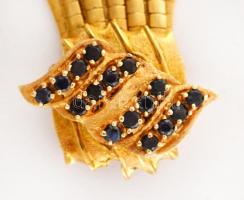 Több soros 18K arany karlánc. Jelzett, bőr tokkal.  / 18 C massive gold bracelet with leather case 7...