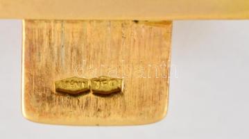 Többszínű fehér és sárga arany 18K arany karkötő. Jelzett, bőr tokkal.  / 18 C massive gold bracelet...