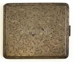 Ezüst cigarettatárca gazdag díszítéssel 120 g,  9,5x8,5 cm / Silver cigarette holder 120 g