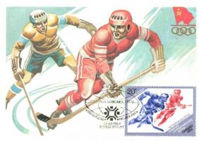 4 db MODERN szovjet téli sport motívumlap az 1984-es szarajevói olimpiáról / 4 modern Soviet winter ...