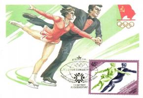 4 db MODERN szovjet téli sport motívumlap az 1984-es szarajevói olimpiáról / 4 modern Soviet winter ...