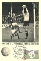 12 db MODERN francia labdarúgó motívumlap a Labdarúgó Szövetség 100 éves fennállásának emlékére / 12...