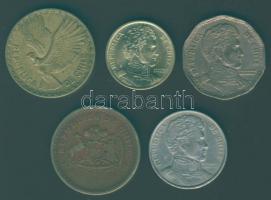 Barbados 1973-1988. 5db klf fémpénz + Chile 1966-1991. 5db klf fémpénz T:2,2/3