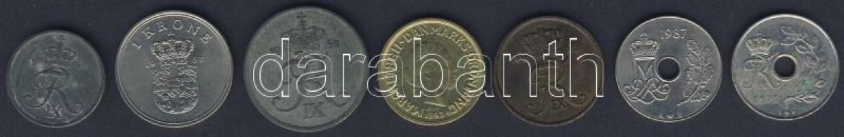 Dánia 1962-93. 7db klf fémpénz + Dél-Afrika 1966-94. 6db klf fémpénz T:2,3