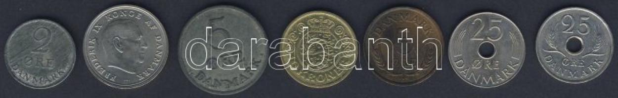 Dánia 1962-93. 7db klf fémpénz + Dél-Afrika 1966-94. 6db klf fémpénz T:2,3