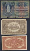 Kis korona tétel 1902-23. 20f (1x), 50f (1x), 1K (3x), 2K (8x), 10K (6x), 20K (4x), 100K (2x), 1000K...