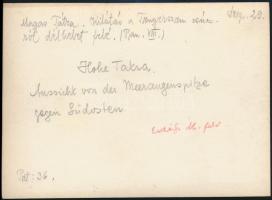 cca 1910 Magas-Tátra, kilátás a Tengerszem-csúcsról délkelet felé, Erdélyi Mór felvétele, hátulján f...