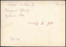 cca 1910 Retyezát, a Bukura-tó, Erdélyi Mór felvétele, hátulján feliratozva, pecséttel jelzett, 11,5...