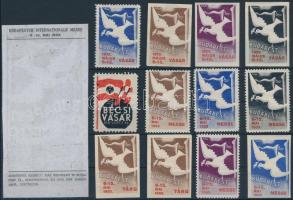 1933 A nagyalakú galambos reklám és a többi galambos bélyegek 11 db + 1 db Bécs levélzáró