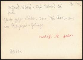 cca 1910 Retyezát, Erdélyi Mór felvétele, hátulján feliratozva, pecséttel jelzett, 11,5×16 cm /

c...