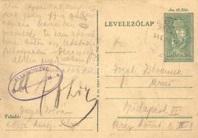 1944 Vogel István zsidó 101/952. KMSZ (közérdekű munkaszolgálatos) levele feleségének a selypi munkatáborból / WWII Letter of a Jewish labor serviceman from the labor camp of Selyp. Judaica (fa)