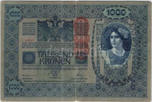 Ausztria/Osztrák-Magyar Bank 1902. 1000K rózsaszín papíron, piros, függőleges "Deutschösterreic...