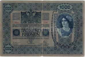 Ausztria/Osztrák-Magyar Bank 1902. 1000K rózsaszín papíron, piros, függőleges "Deutschösterreic...