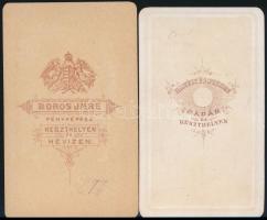 cca 1880 Pápa, Keszthely, Hévíz 2 db fénykép magyar fotósok műterméből