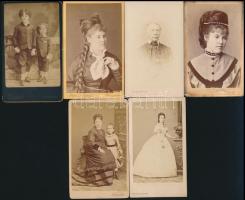 cca 1860-1880 6 db vizitkártya klf magyar fotósok műterméből
