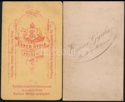 cca  1860-1880 2 db vizitkártya pécsi magyar fotósok műterméből