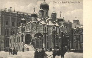 Moscow, Moscou; Kreml, Krönungskirche / Kremlin in winter, Dormition Cathedral (Coronation church). TCV card (EB)