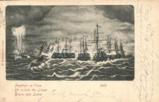 1866 Lissa-i tengeri ütközet / Naval Battle of Vis in 1866 (kissé ázott sarok / slightly wet corner)