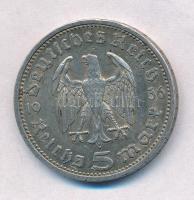 Német Harmadik Birodalom 1936A 5M Ag "Hindenburg" T:2 
German Third Reich 1936A 5 Mark Ag...