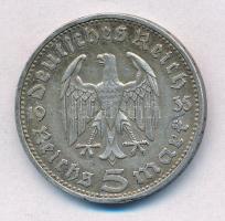 Német Harmadik Birodalom 1935D 5M Ag "Hindenburg" T:2 patina 
German Third Reich 1935D 5 ...