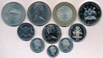 Vegyes: 10db-os fémpénz tétel a világ minden tájáról T:PP,1-,2
Mixed: 10pcs of coins from all aroun...