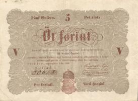 1848. 5Ft "Kossuth bankó" barna T:II