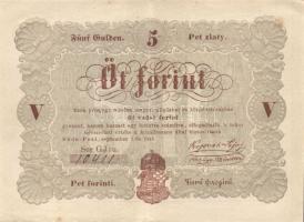 1848. 5Ft "Kossuth bankó" barna T:II