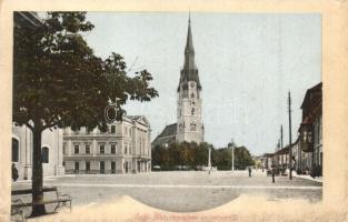 Igló, Iglau, Spisská Nová Ves; tér, katolikus templom, városháza. Feitzinger Ede No. 701. / square, church, town hall