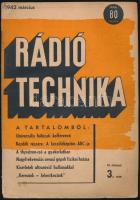 1941-1942 Rádiótechnika, 2 db, VI. évf. 5., VII. évf. 3. sz.